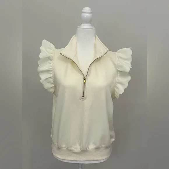 Umgee Cream Ruffle Sleeve Top - Picture 1 of 4